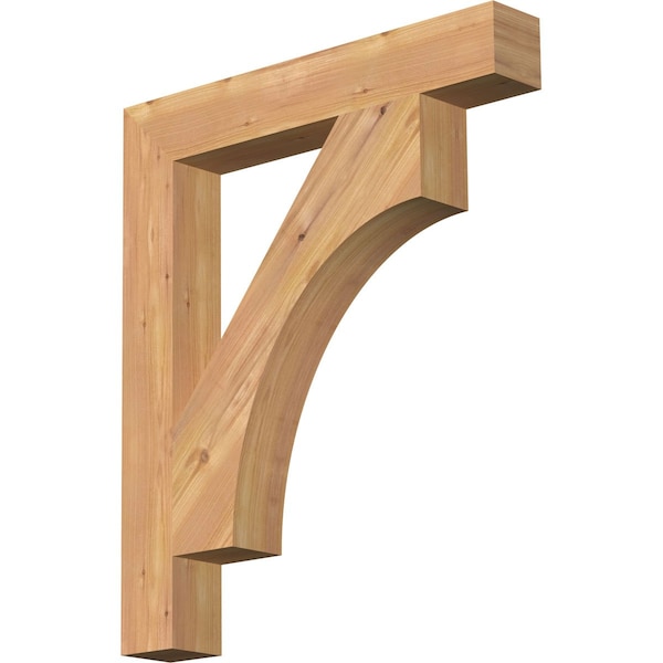 Ekena Millwork Westlake Block Smooth Bracket, Western Red Cedar, 3 1/2"W x 24"D x 28"H BKT04X24X28WTL05SWR - main